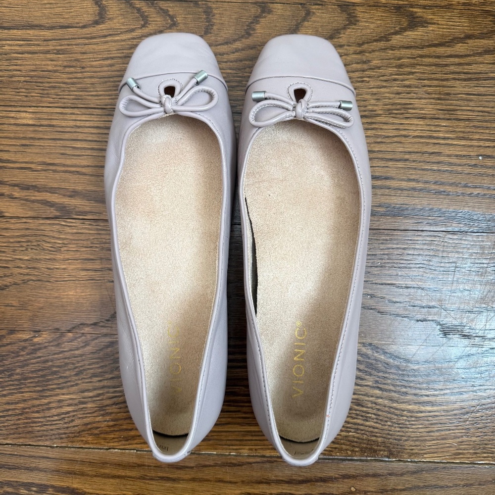 Vionic Shoes Klara Ballet Flat - Size 9.5M - Magnolia Dusk Leather